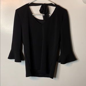 Black bow blouse